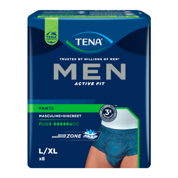 【澳門發貨】（原箱4包）TENA 添寧 貼身活力褲 男士專用 大碼 8片