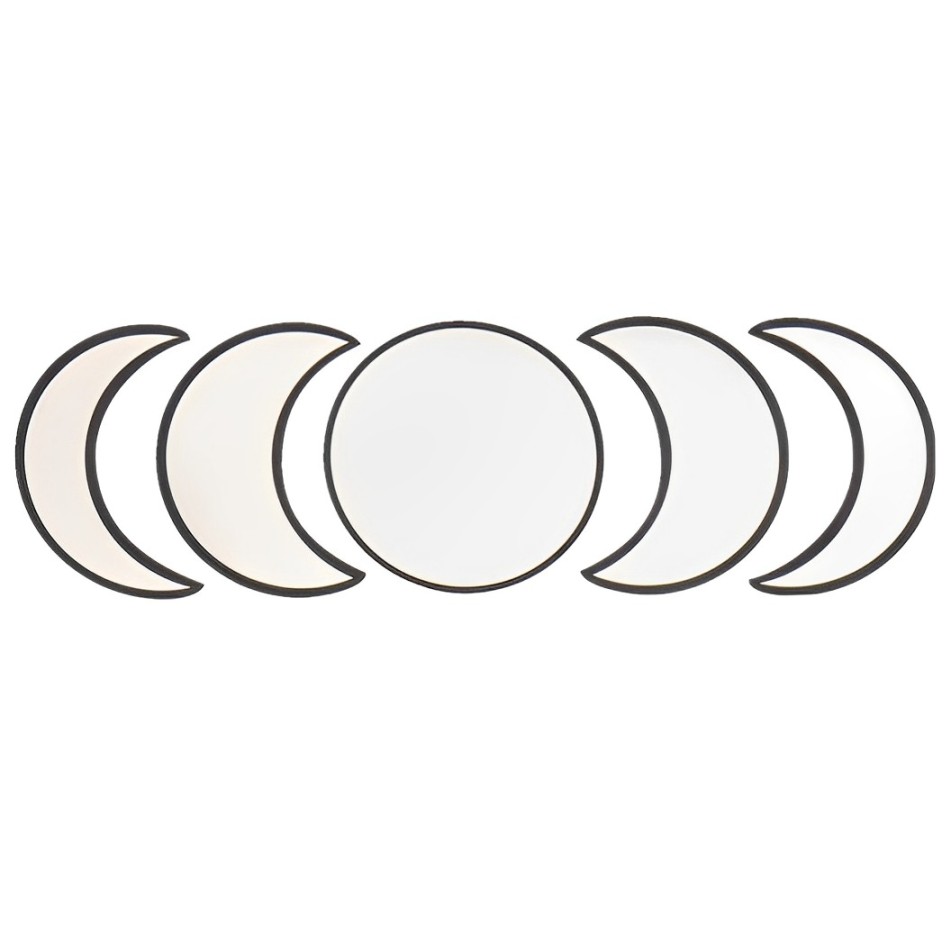 月相裝飾鏡北歐風木質月食鏡月亮週期掛鏡臥室裝飾亞克力鏡