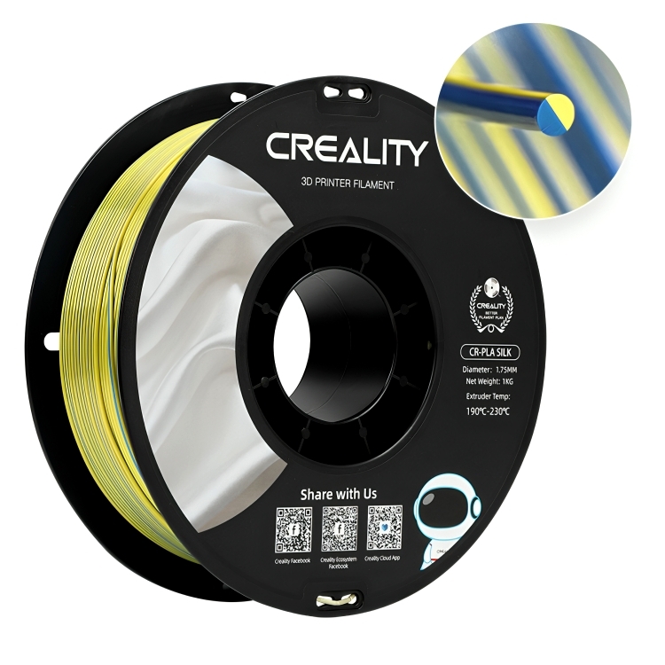 3D打印絲綢耗材單色雙色彩虹漸變啞光CR-Silk列印機印表機材料高彈性光滑絲綢七彩線材PLA仿金屬