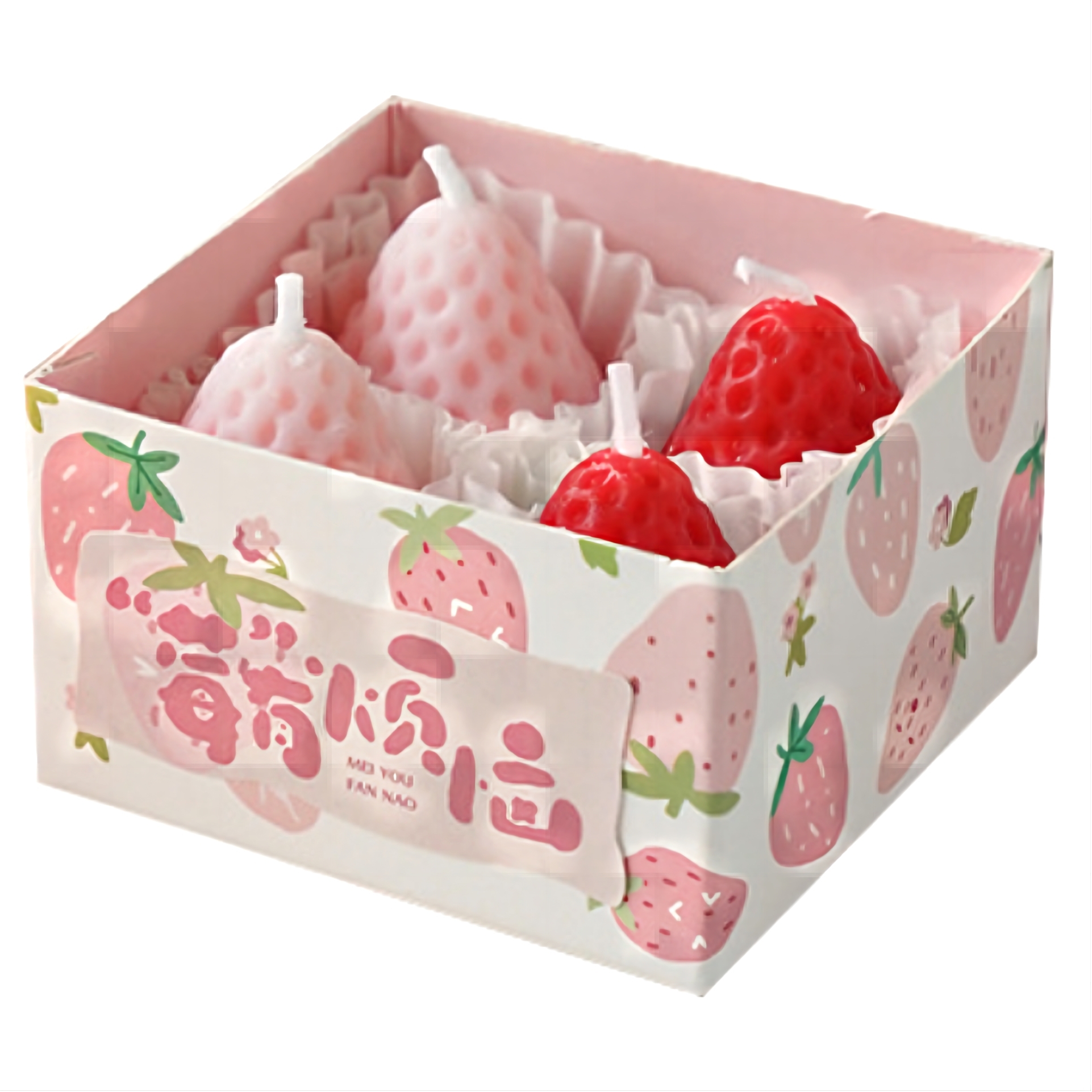 草莓香薰蠟燭伴手禮禮盒禮品生日禮物士多啤梨仿真造型大豆蠟純手工小臘燭