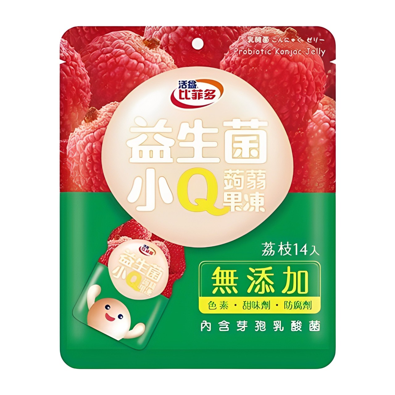 【澳門發貨】（原箱12包）比菲多益生菌小Q果凍280g原味/水蜜桃/葡萄/荔枝味蒟蒻果凍