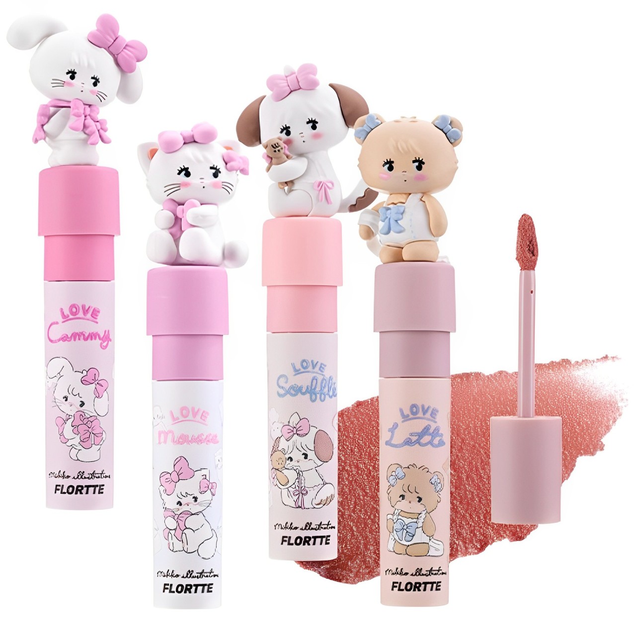 FLORTTE花洛莉亞MIKKO聯名軟軟派對系列柔焦奶糕唇霜霧面啞光唇釉唇泥口紅