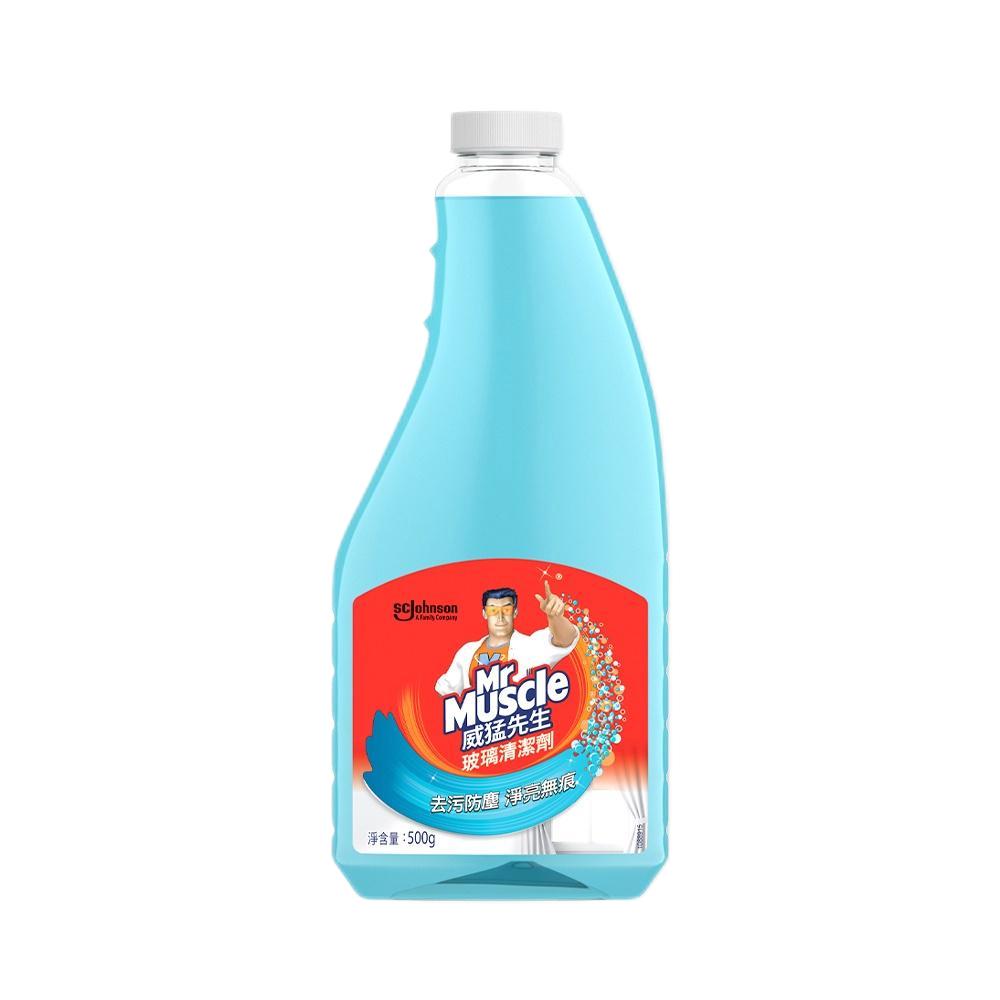 【澳門發貨】[噴裝-熱銷] Mr Muscle威猛先生玻璃清潔劑噴裝/補充裝500g玻璃水家用擦窗清洗劑強力去污除垢浴室清潔劑不留水印水痕
