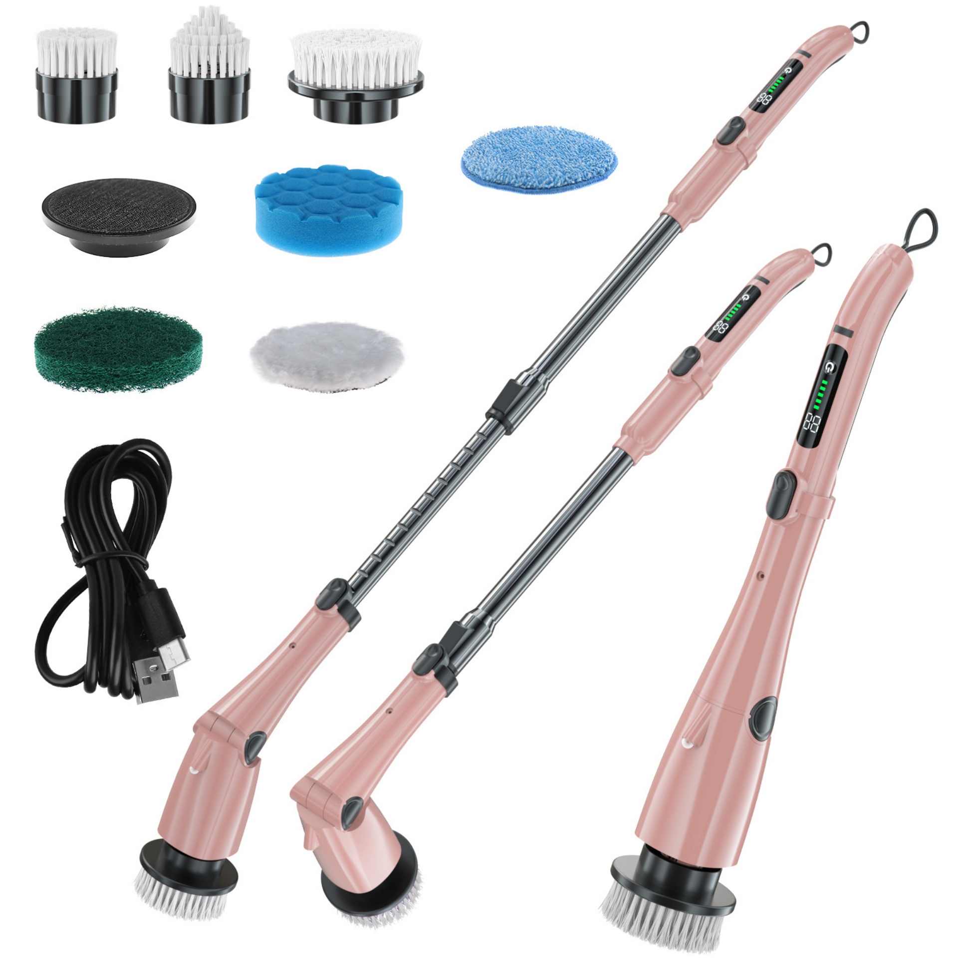 多功能電動清潔刷家用廚房地板洗地刷加長伸縮無線防水清潔刷