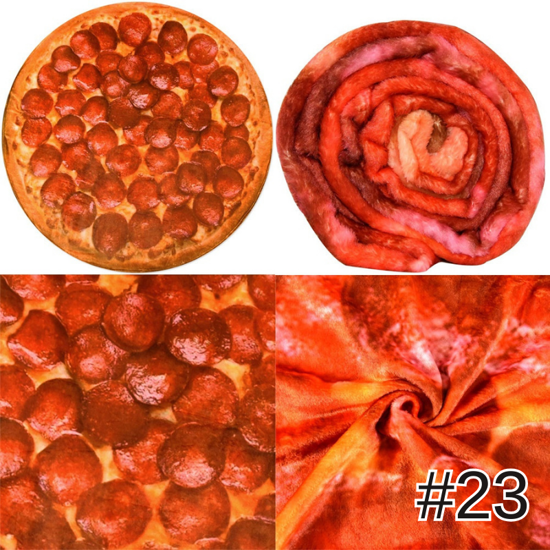 創意印花毛毯雙面捲餅毯墨西哥卷餅毯數碼印花披薩毯子法蘭絨午睡毯玉米餅雙面毛毯空調毯四季通用被子