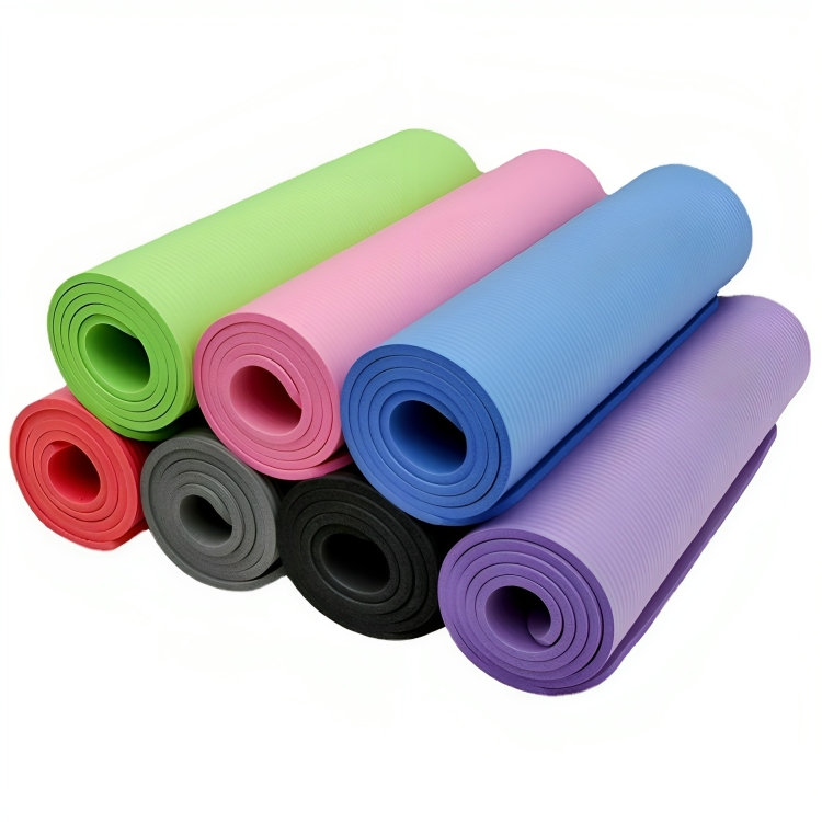 NBR瑜伽墊瑜珈鋪巾加寬加厚舞蹈健身墊子橡膠防滑運動墊跳操做操腹部訓練