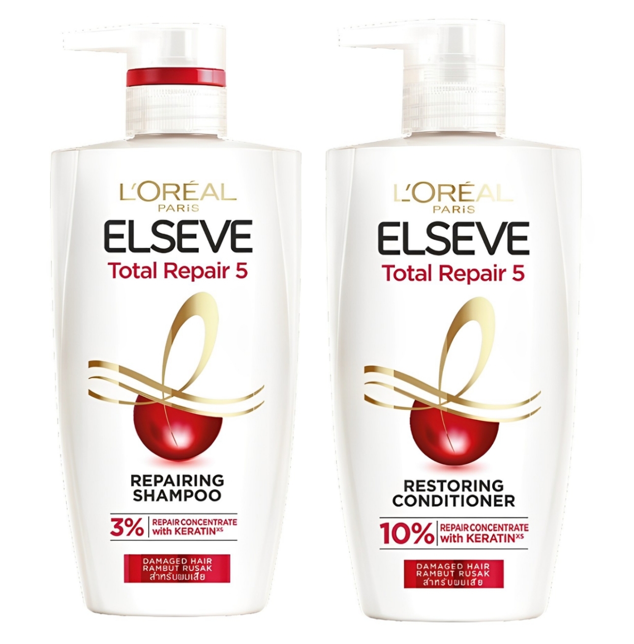 【澳門發貨】L'Oréal Paris 巴黎萊雅全效護理5洗髮露410ml+L'Oréal Paris 巴黎萊雅全效護理5潤髮乳410ml