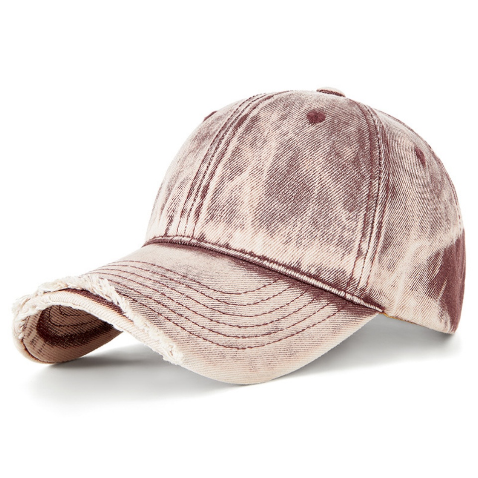 破洞做舊牛仔棒球帽復古做舊牛仔帽春夏潮流帽檐破洞個性時尚百搭鴨舌帽