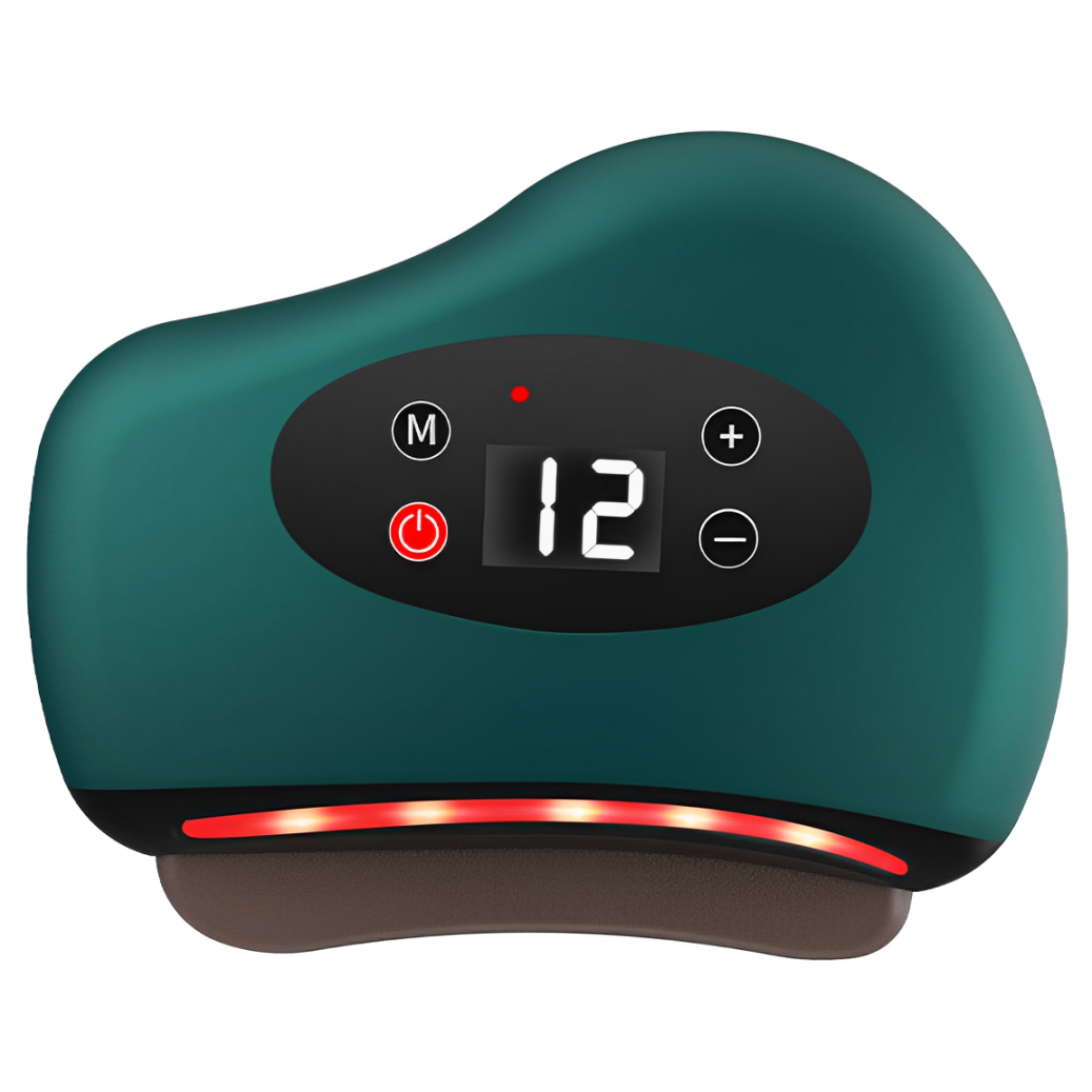 電動刮痧儀砭石刮痧板背部按摩器震動加熱刮痧美容儀​​黑砭石紅砭石底板