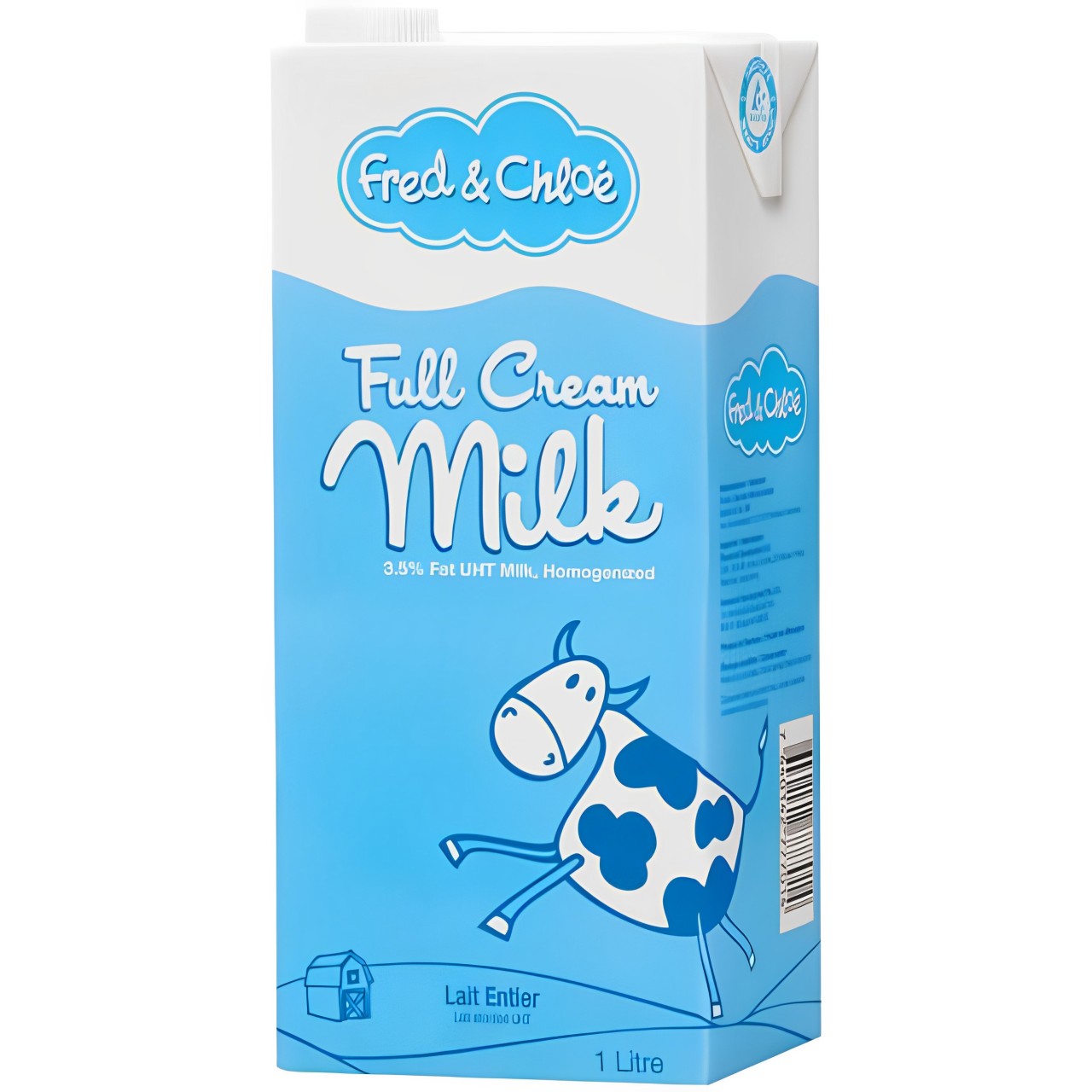 【澳門發貨】（原箱12支）Fred & Chloe 德樂怡全脂牛奶1L