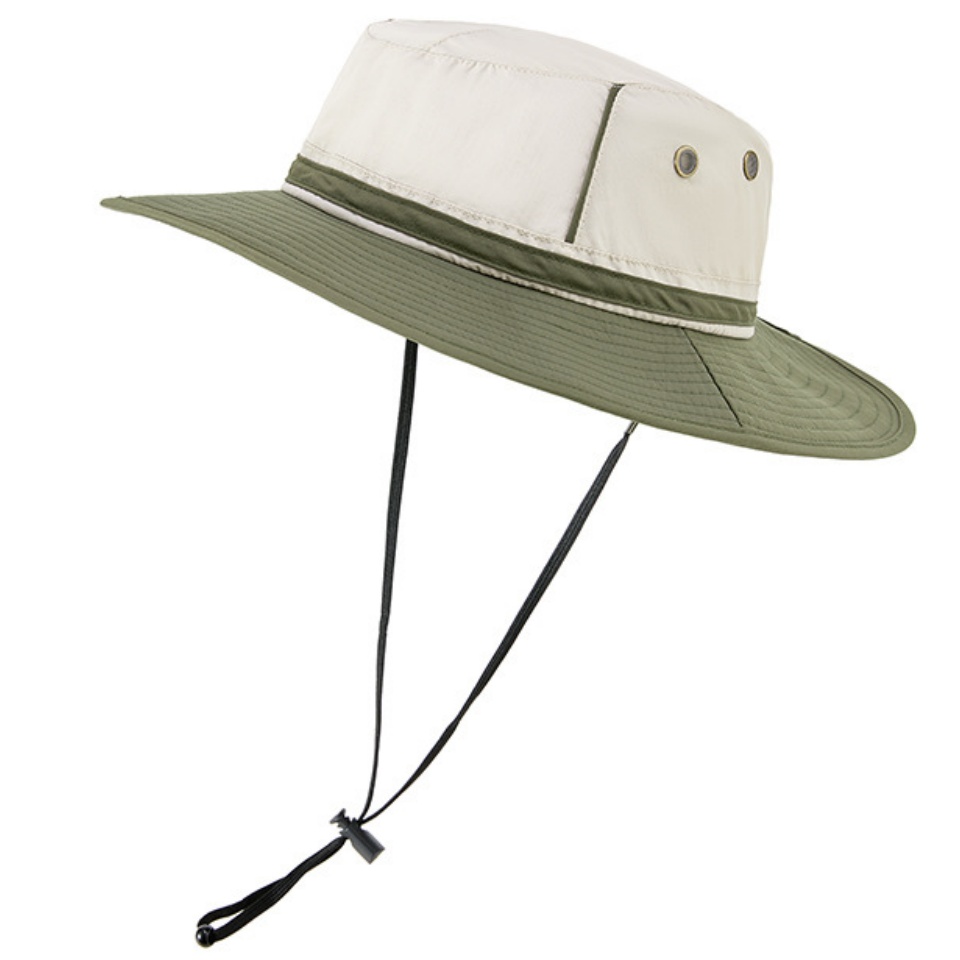 親膚柔軟漁夫帽春夏新品速乾拼接撞色漁夫帽軟頂親膚透氣釣魚帽防曬防紫外線