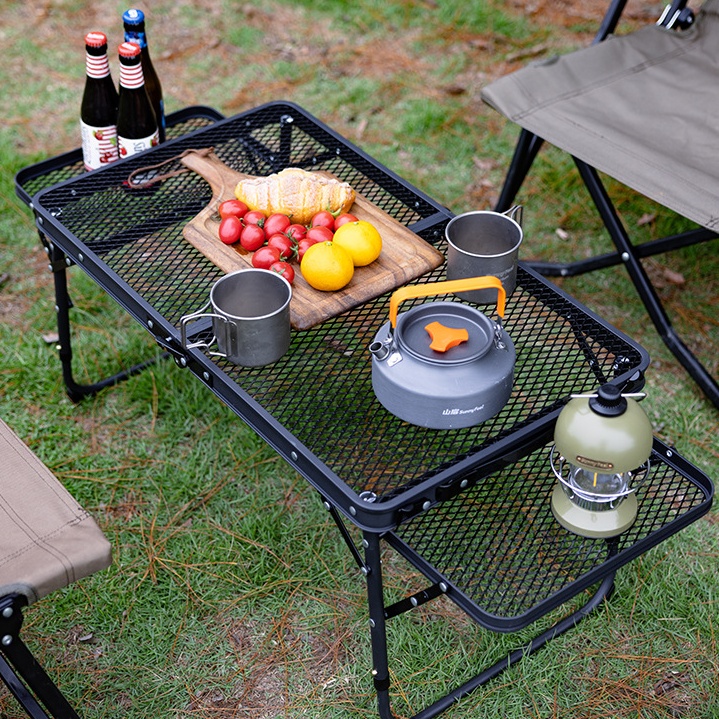 SunnyFeel折疊鐵網桌戶外露營桌鋁合金餐桌便攜野營桌子