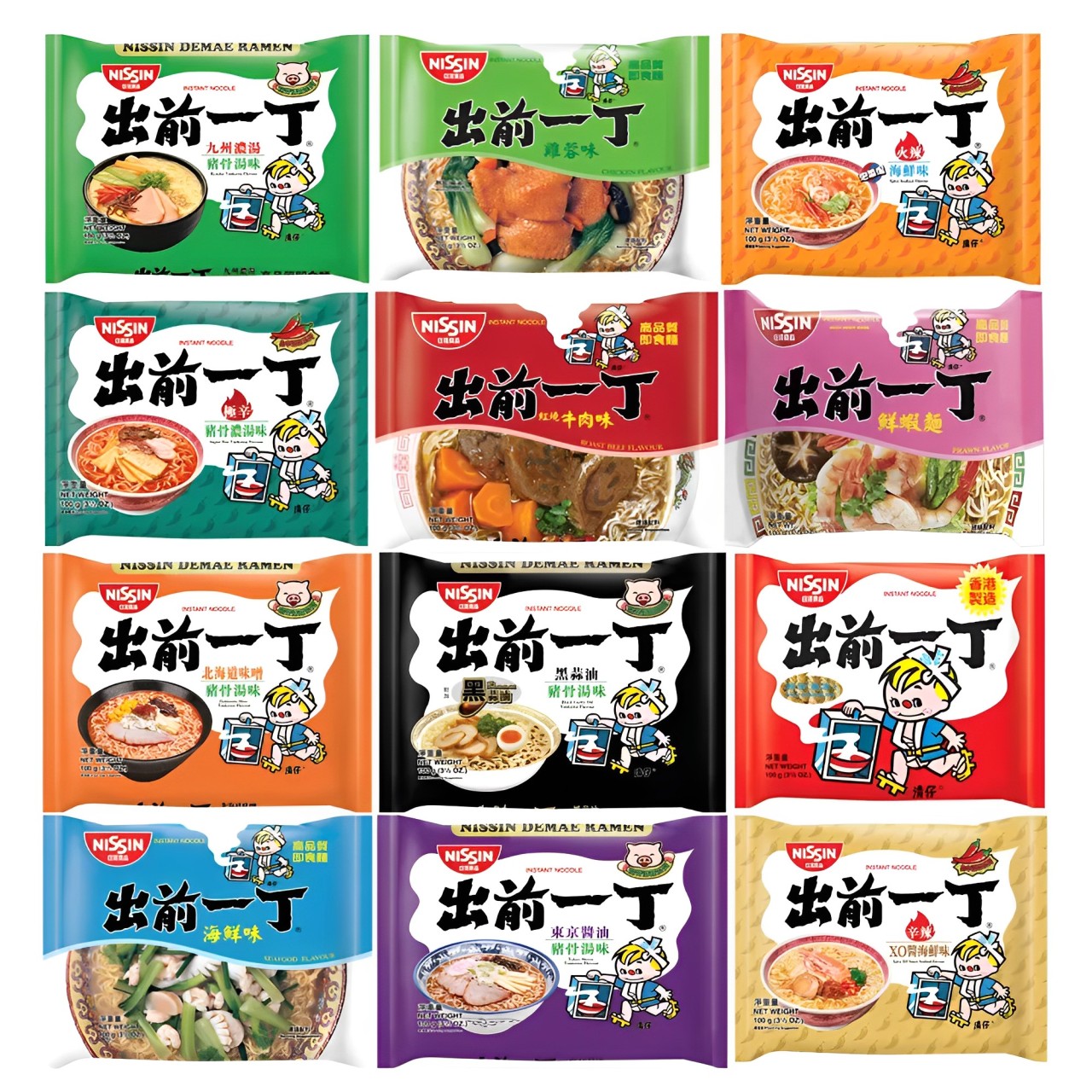 【澳門發貨】（原箱30包）出前一丁包裝麵100g多口味公仔麵方便麵即食麵速食