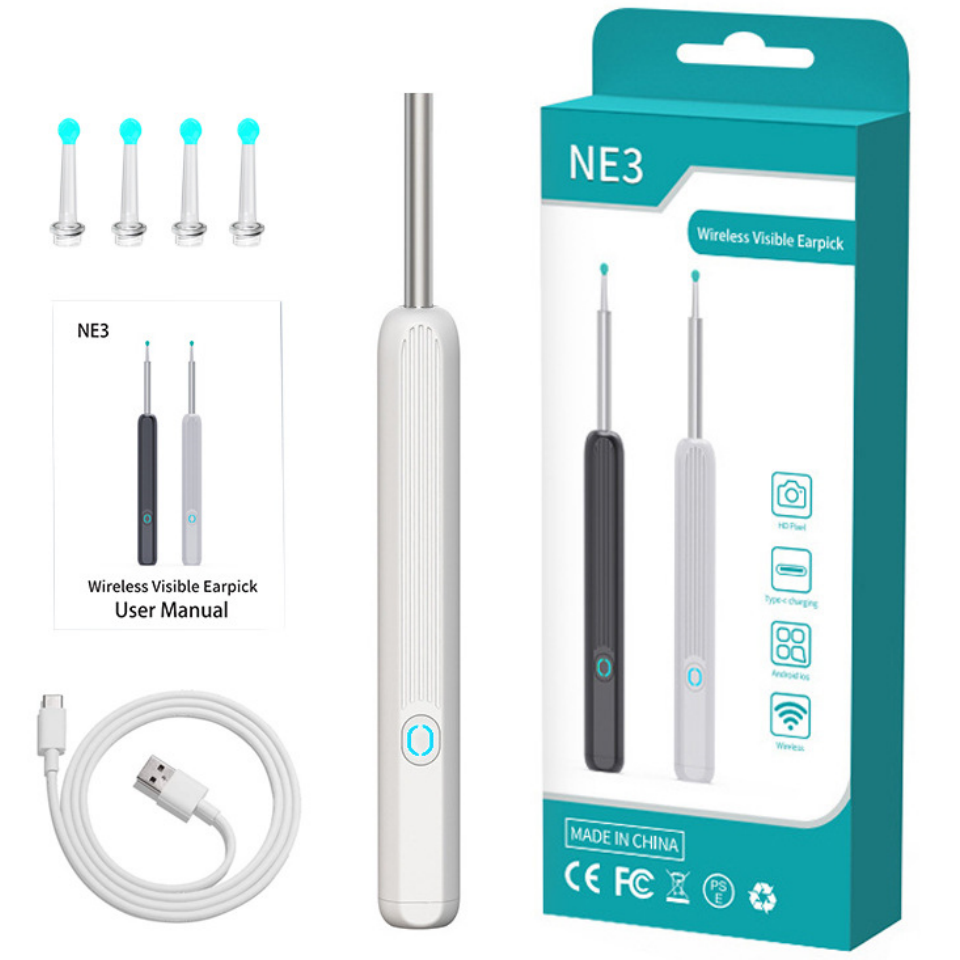 可視挖耳勺3.6mmWiFi版手機APP高清耳窺鏡發光耳勺掏耳屎采耳工具