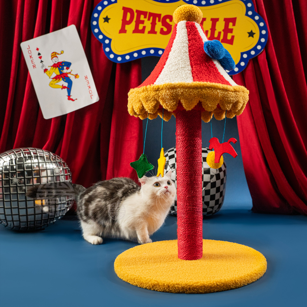 PETSVILLE派思維馬戲團貓抓柱寵物貓咪玩具用品貓爬架貓架子貓抓板