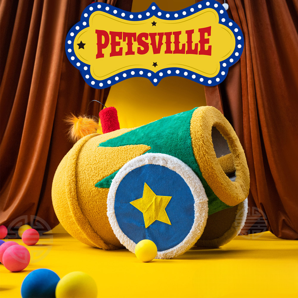 PETSVILLE派思維慶典炮筒深睡窩寵物貓咪玩具用品貓窩貓爬架