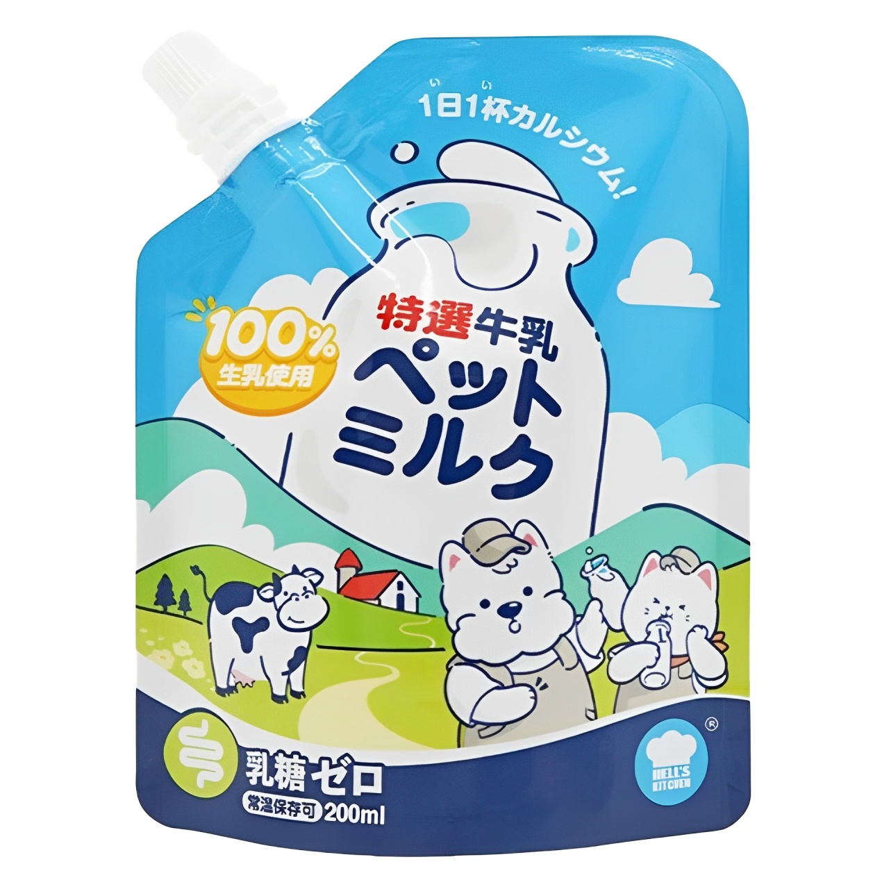 12袋 Hell's Kitchen 地獄廚房寵物牛奶200ml狗狗貓咪用牛乳0乳糖營養零食飲料