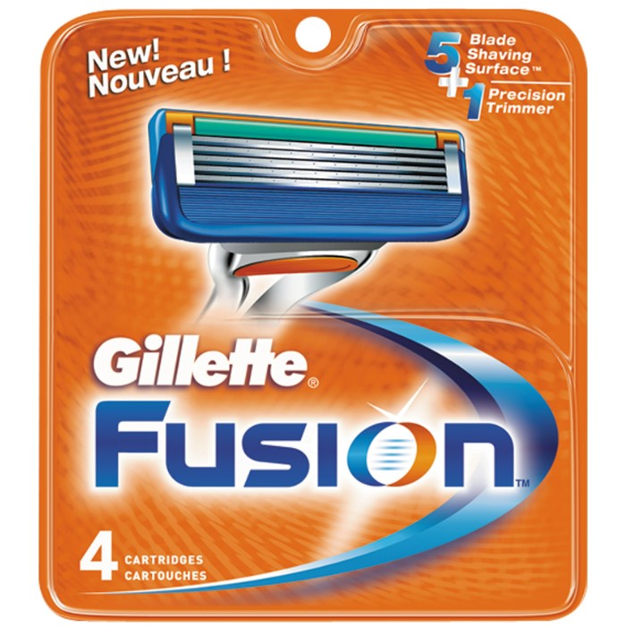 【澳門發貨】Gillette吉列Fusion鋒隱刀片4個裝輕薄鋒利刀片刀頭替換刮鬍刀剃鬚刀男士