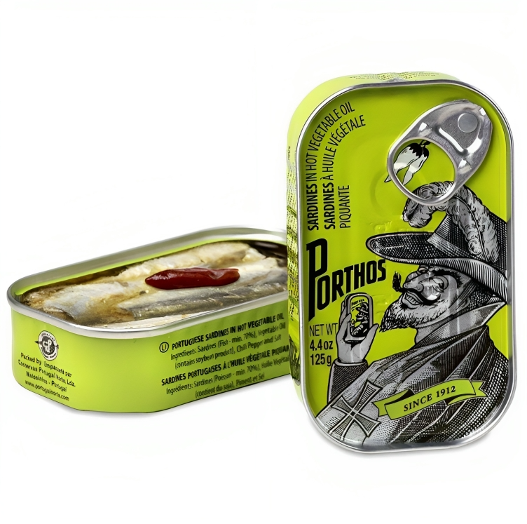 【澳門發貨】PORTHOS葡國老人牌辣植物油沙甸魚罐頭125g