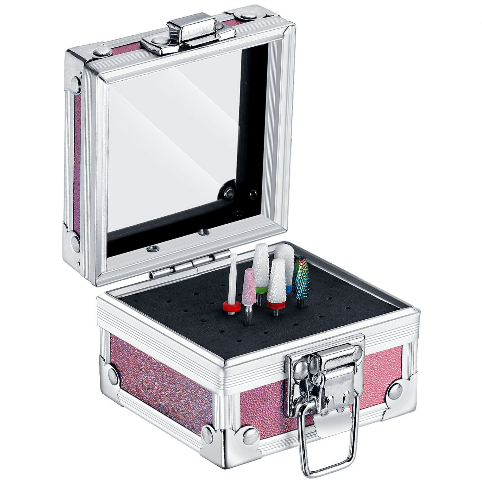 美甲打磨頭收納盒便攜工具盒桌面整理置物架工具箱插孔展示架