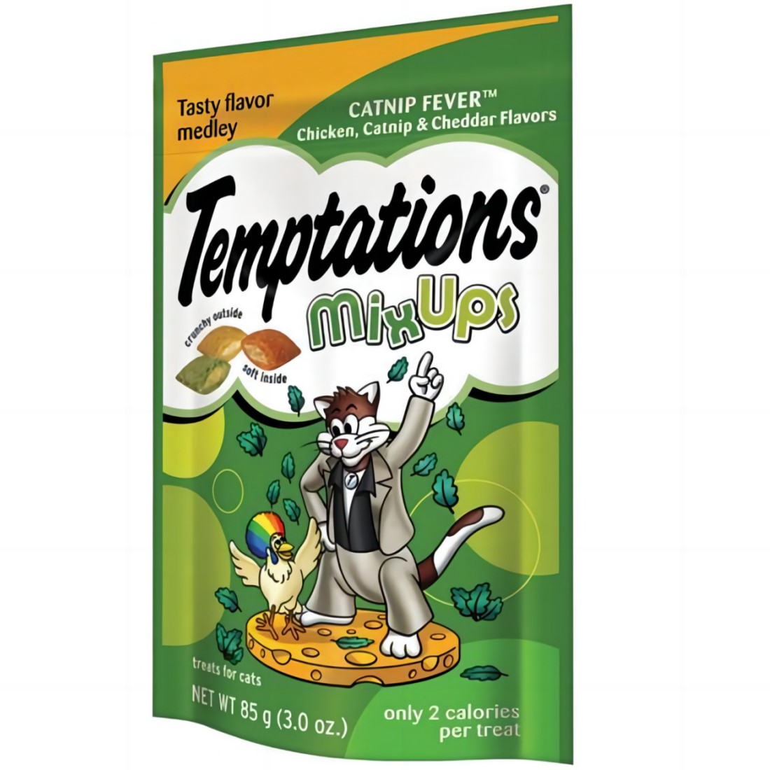 【澳門發貨】（原箱12包）whiskas偉嘉Temptations三重奏貓小食混合口味85g芝士雞猫草味/吞拿魚蝦三文魚味寵物貓貓咪零食主食營養糧食貓糧