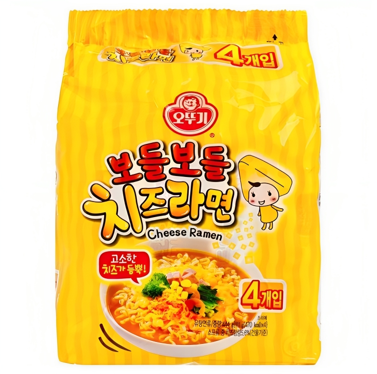 【澳門發貨】（原箱8袋）OTTOGI不倒翁芝士撈麵111g*4包裝香濃起司風味拉麵泡麵即食麵韓國人氣Q彈有嚼勁
