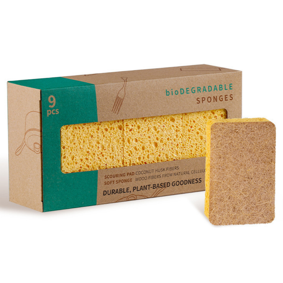 劍麻天然木漿棉廚房洗碗刷鍋專用加厚海綿不沾油神器送禮盒裝洗盤家用