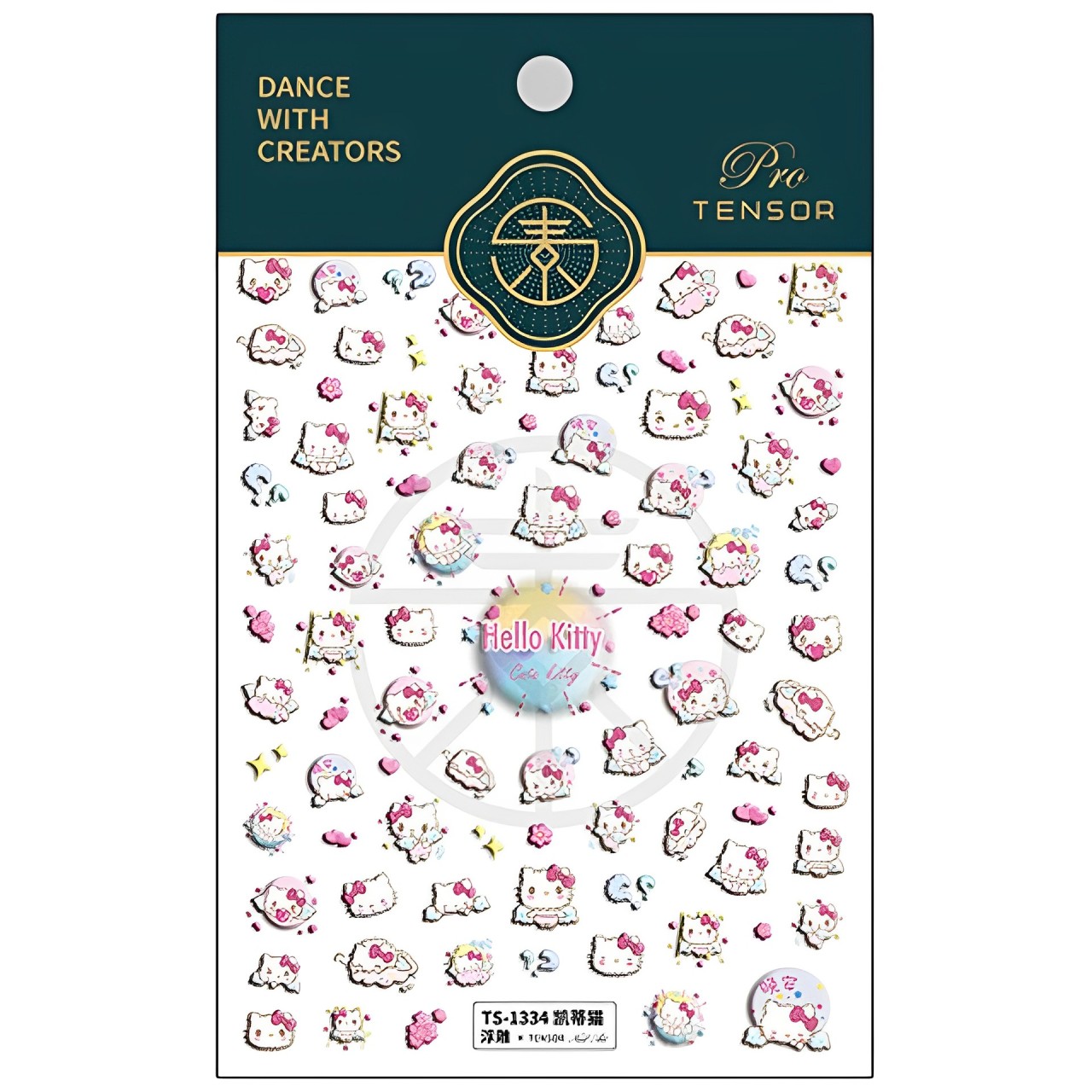 浮雕薄韌美甲貼紙指甲貼紙浮雕薄透背膠美甲貼kitty系列