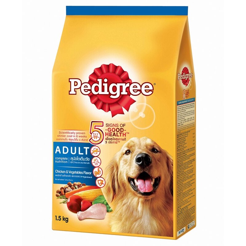 【澳門發貨】（原箱6包）Pedigree寶路成犬乾狗糧1.5kg雞肉蔬菜/牛肉蔬菜/羊肉蔬菜強化骨骼牙齒高優蛋白質幫助肌肉發展膳食纖維促進消化