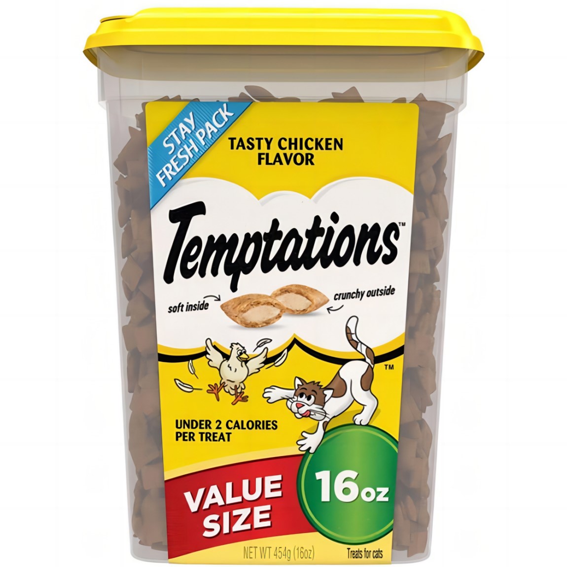 【澳門發貨】（原裝4桶）whiskas偉嘉Temptations貓小食超值桶裝雞肉味/三文魚味454g寵物貓貓咪零食主食營養糧食貓糧