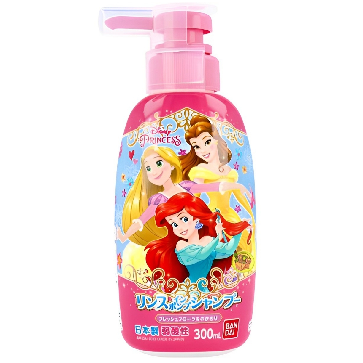 【澳門發貨】BANDAI 迪士尼公主兒童二合一洗髮水花香300ml卡通公主人物造型溫和低刺激無淚配方小朋友小孩洗髮精護髮洗髮露