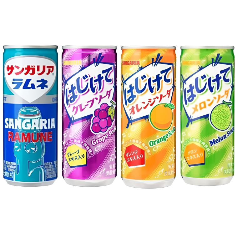 【澳門發貨】（原箱30罐）Sangaria 新加利亞炭酸飲料250g三佳利原味/葡萄味/橙味/哈密瓜味波子汽水氣泡水