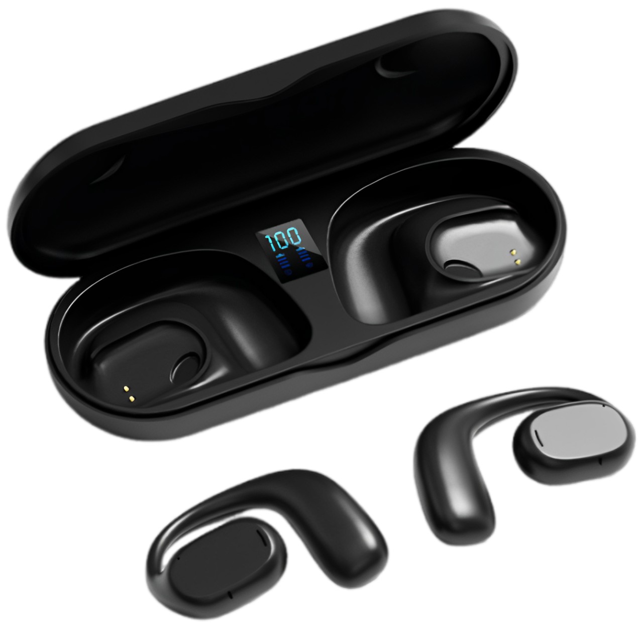 掛耳式藍牙耳機運動不入耳閉塞開放式數顯電倉