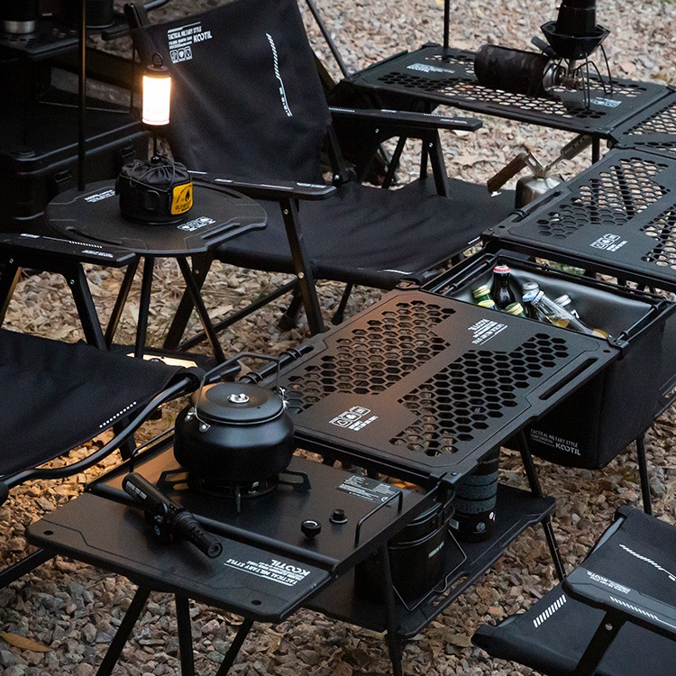 合金矩陣桌戶外露營折疊小桌子可攜式野炊igt多功能廚房鋁合金桌椅全套裝備