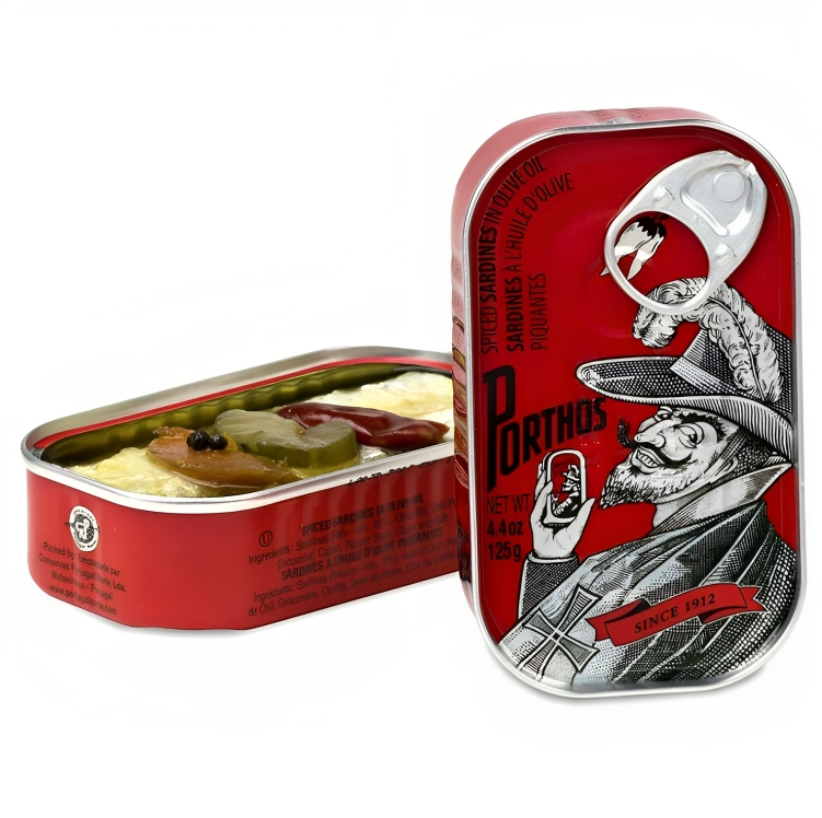 【澳門發貨】PORTHOS葡國老人牌辣沙甸魚罐頭125g