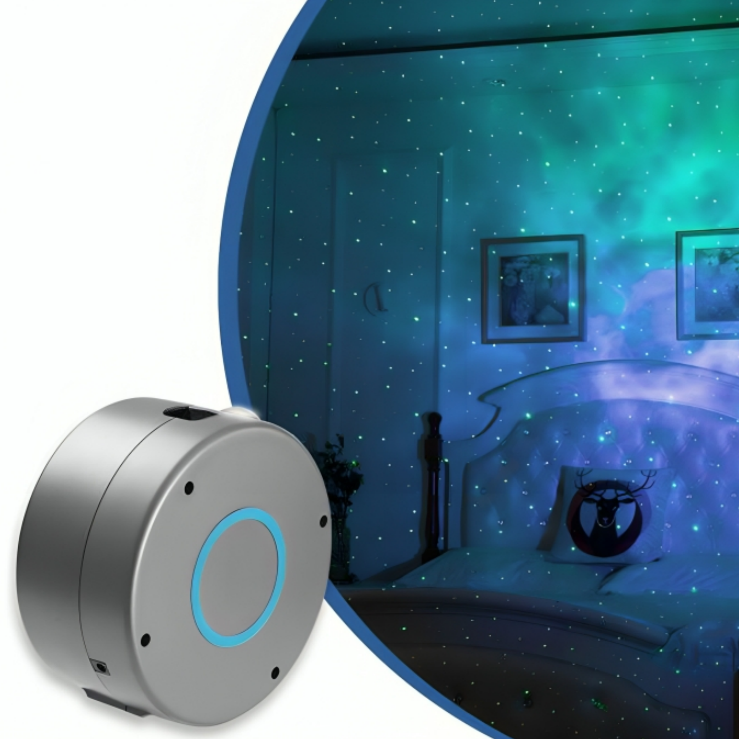 星空投影燈星雲氛圍舞臺燈遙控led七彩鐳射小夜燈