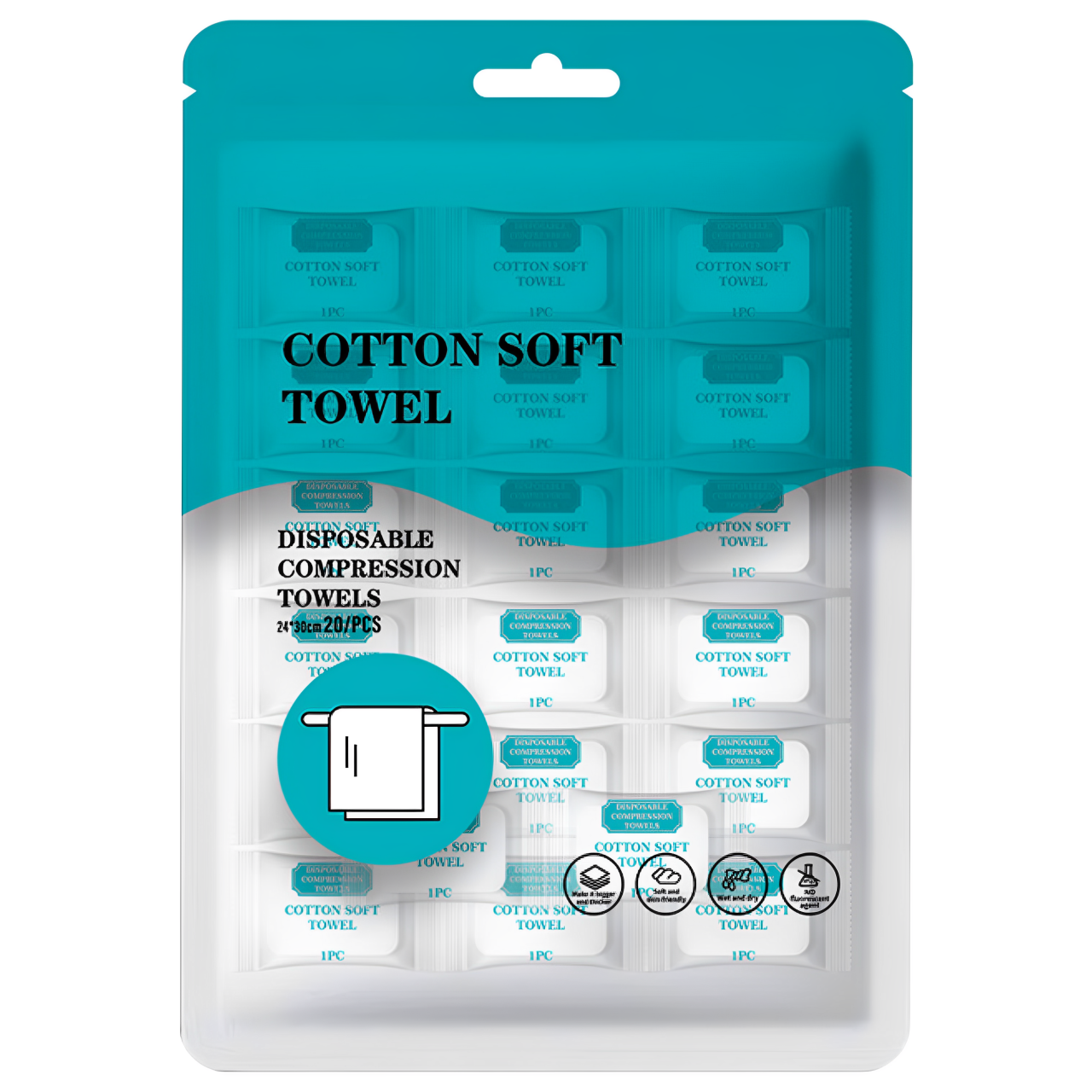 壓縮毛巾20粒裝旅行裝一次性浴巾便攜全棉加厚大號洗臉巾