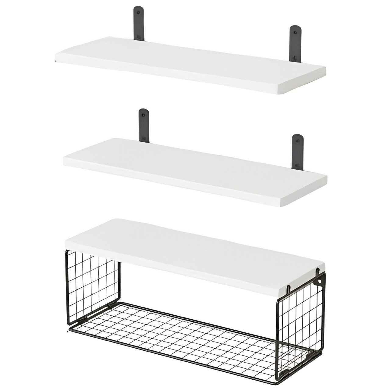 牆上置物架三層套裝衛生間浴室廚房收納架鐵藝支架隔板
