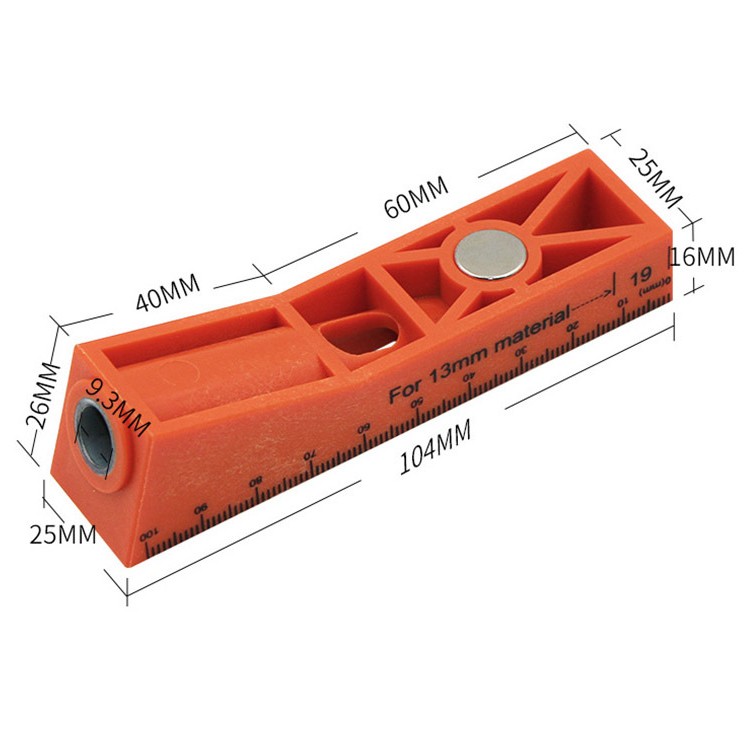 斜孔定位器9.5mm鑽孔可調節帶磁打孔定位器鑽孔定位器木工工具