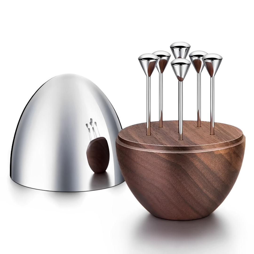 北歐創意蛋糕水果插籤不銹鋼ins風輕奢水果叉雞尾酒簽恐龍蛋造型玫瑰水果簽