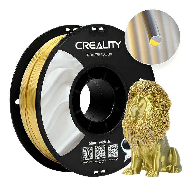 3D打印絲綢耗材單色雙色彩虹漸變啞光CR-Silk列印機印表機材料高彈性光滑絲綢七彩線材PLA仿金屬