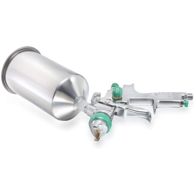 Sicopro AS1009 LVLP Spray Gun with 600ml Aluminum Cup – Gravity Feed, Polished Body, Precision Control