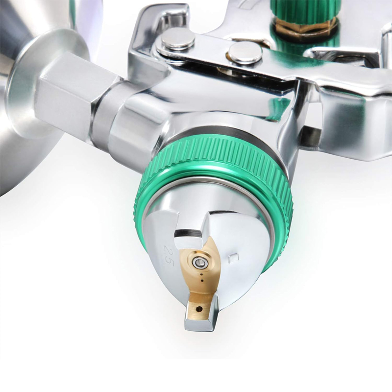 Sicopro AS1009 LVLP Spray Gun with 600ml Aluminum Cup – Gravity Feed, Polished Body, Precision Control