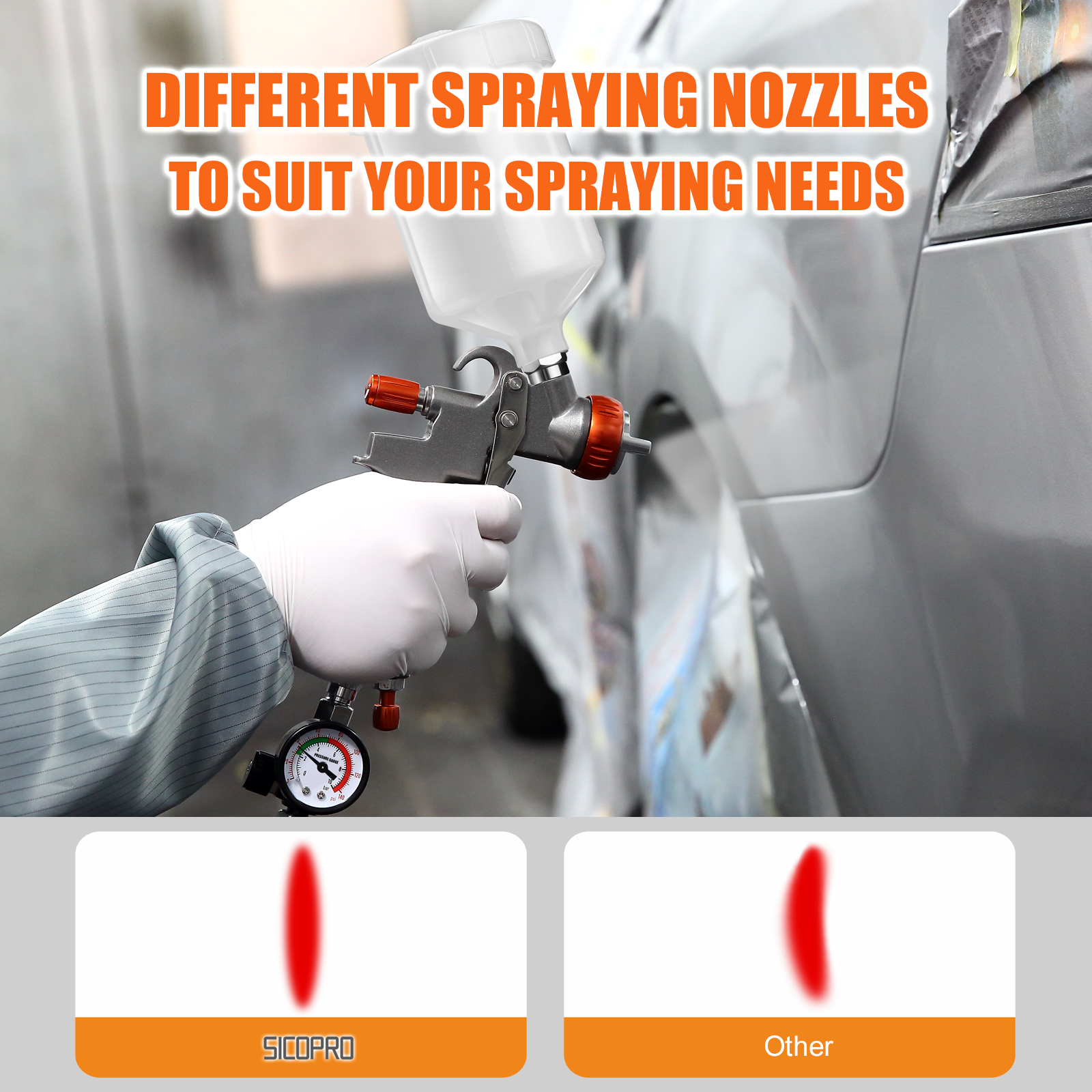 Multifunctional HVLP Air Spray Gun Kit with Nozzles, Regulator & Filter