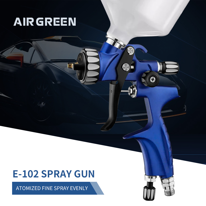 AirGreen Blue HVLP Gravity Spray Gun – Professional Ergonomic Paint Tool 1.3mm/1.4mm/1.5mm