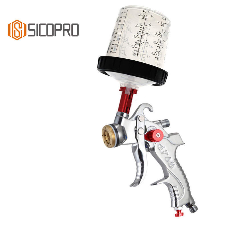 SICOPro 2008 Professional Pneumatic Gravity Feed Paint Spray Gun with Mixing Cup