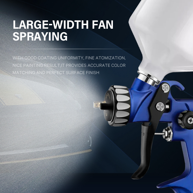AirGreen Blue HVLP Gravity Spray Gun – Professional Ergonomic Paint Tool 1.3mm/1.4mm/1.5mm
