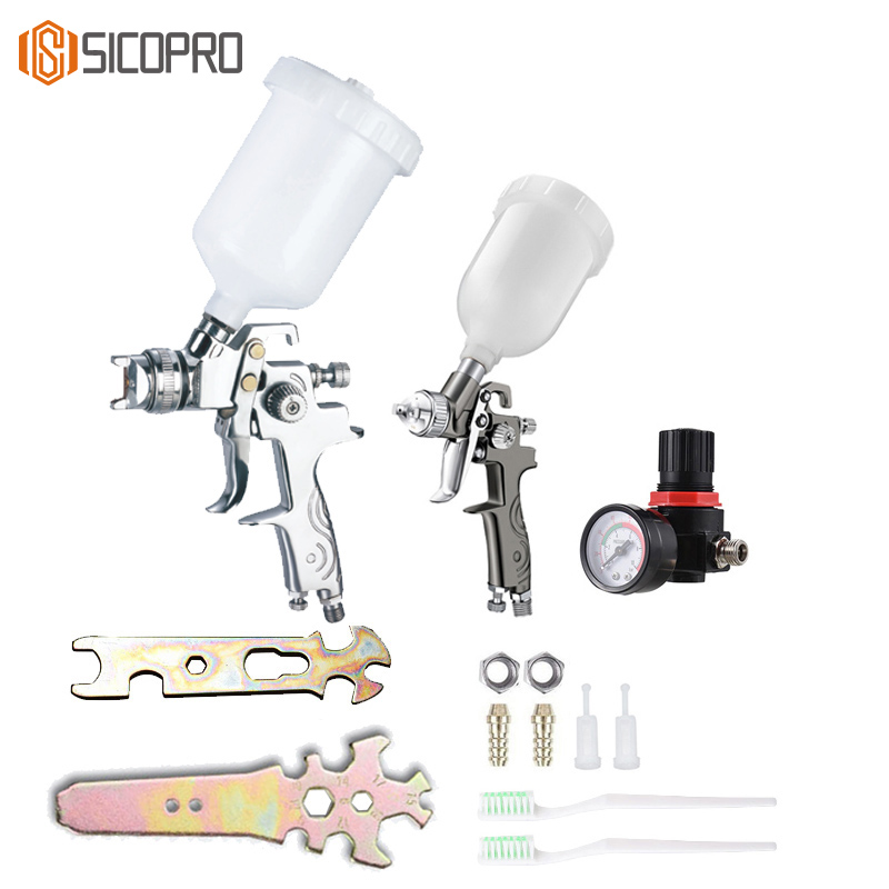 AS1009+SK350 LVLP Spray Gun Kit - Dual Nozzle with Regulator