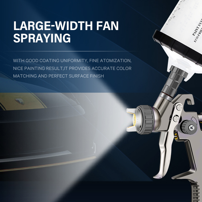 Sicopro SK-2011 LVLP Spray Gun with 650ml Disposable Cup – Gray Gravity Feed Paint Gun for Automotive & Industrial Use