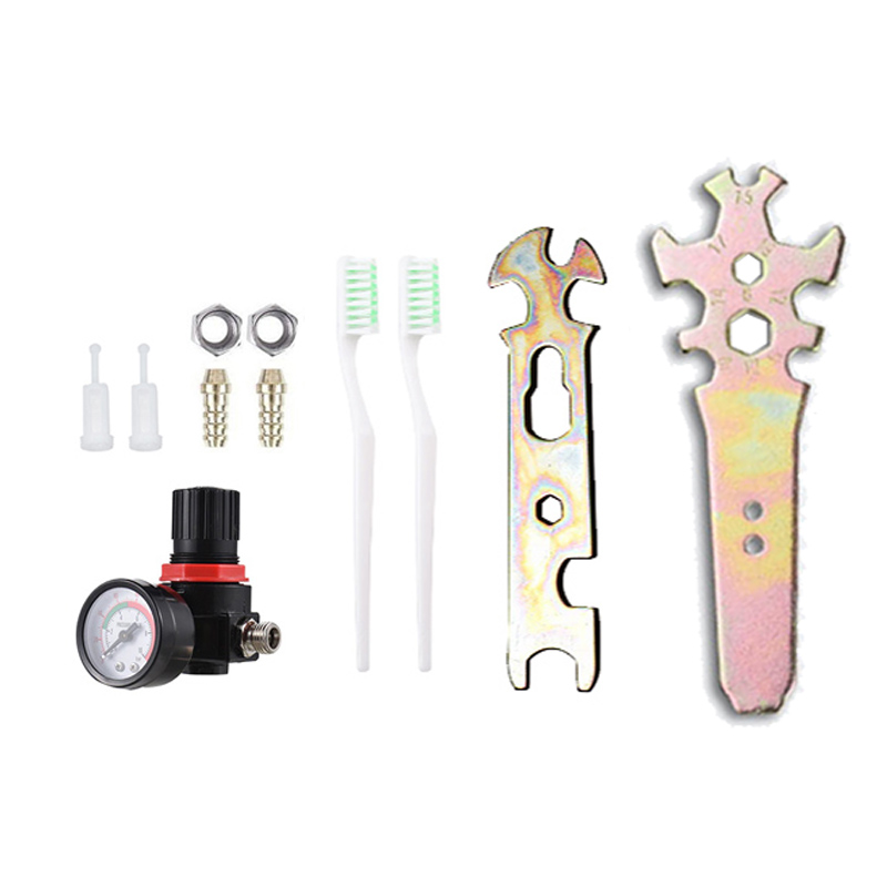 AS1009+SK350 LVLP Spray Gun Kit - Dual Nozzle with Regulator